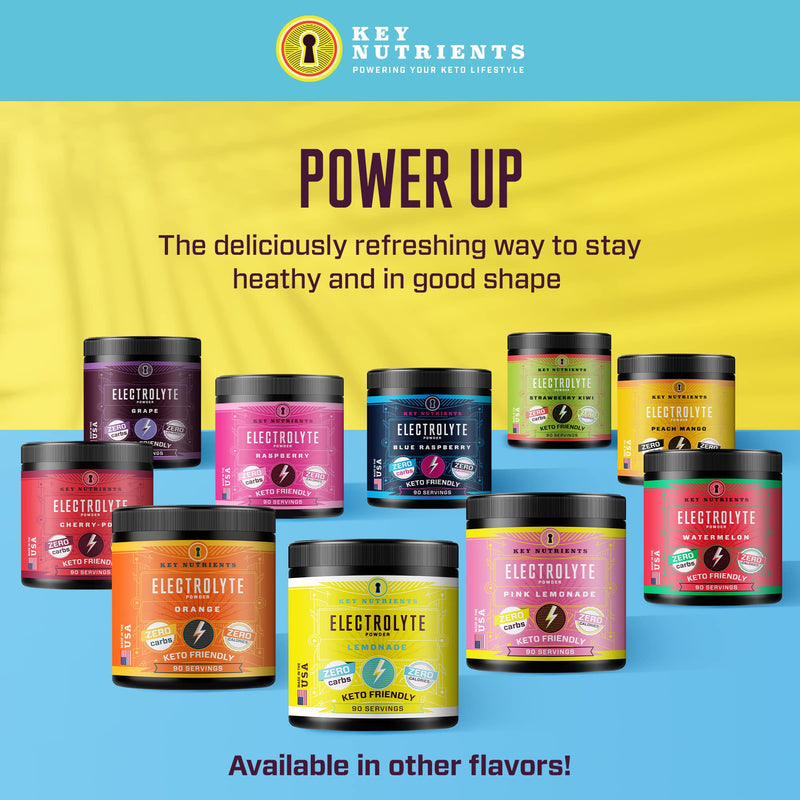 KEY NUTRIENTS Electrolytes Powder No Sugar - Refreshing Lemonade Electrolyte Drink Mix - Hydration Powder - No Calories, Gluten Free - Powder and Packets (20, 40 or 90 Servings) - BeesActive Australia