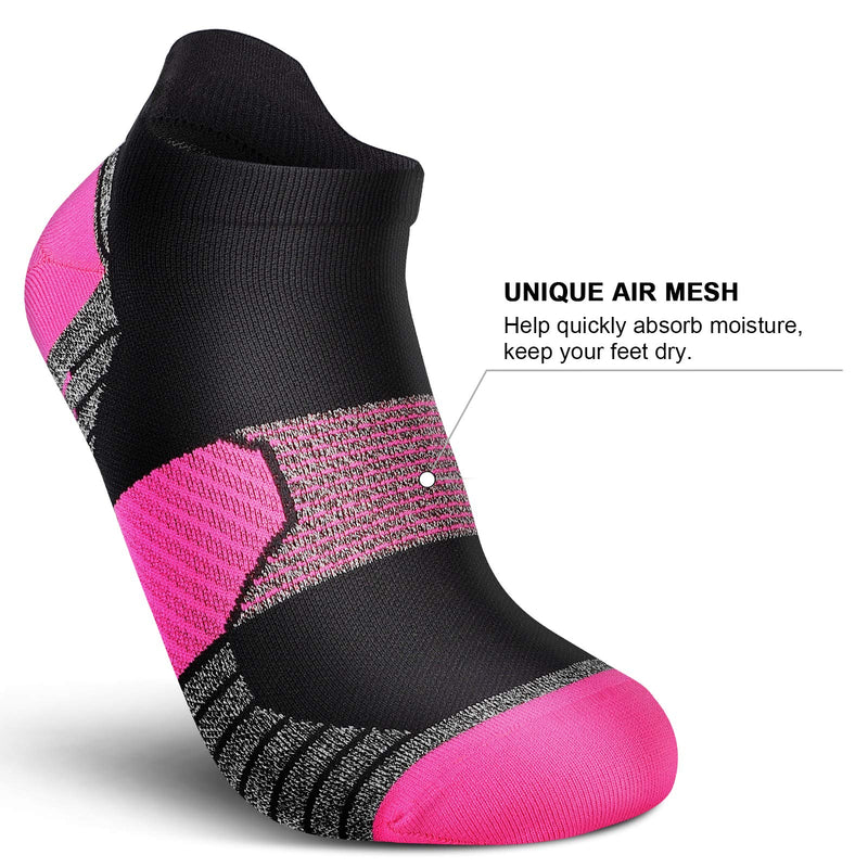 PAPLUS Compression Running Socks Women (6 Pairs), Ankle Athletic Socks Low Cut with Arch Support Mix of Colors(6 Pairs) Small-Medium - BeesActive Australia