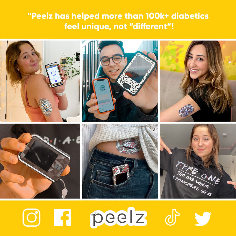 Peelz Dexcom G7 Adhesive Patches 25 Pack - US-Made Waterproof CGM Sensor Patches for 14+ Days - Sensitive Skin Diabetic Patches for Glucose Monitor - Dexcom Stickers - (Tie-dye) TIE-DIE - BeesActive Australia