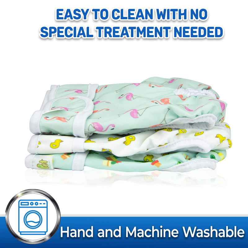 Pet Magasin Reusable Washable Dog Diapers (Pack of 3), Highly Absorbent with Strong & Flexible Velcro Trending Small (11”-16” Waist) - BeesActive Australia