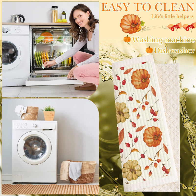 6 Pcs Swedish Kitchen Dish Cloths Kitchen Towels Reusable Sponge Cleaning Cloths Wipes Absorbent Dish Cloth Quick Drying Washable Decorative Tea Towels No Odor Bar Hand Towel (Yellow Leaves) Yellow Leaves - BeesActive Australia