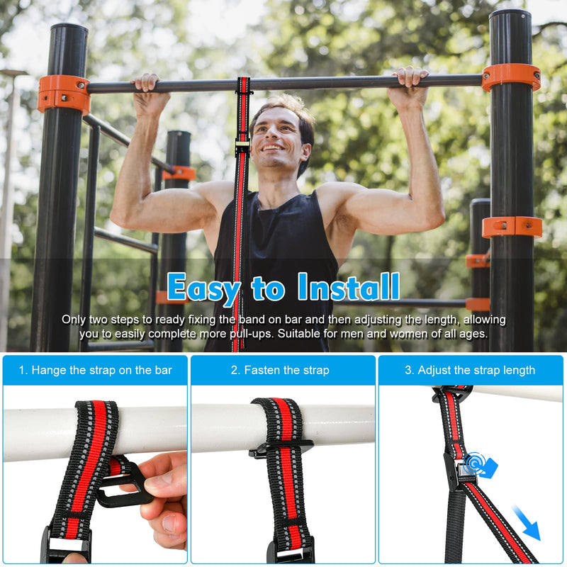 Pull Up Assistance Bands with Fabric Feet/Knee Rest, Heavy Duty Pull Up Resistance Bands, Pull up Assist Bands Pull-up Exercise Band for Chin-up Workout, Body Stretching - BeesActive Australia