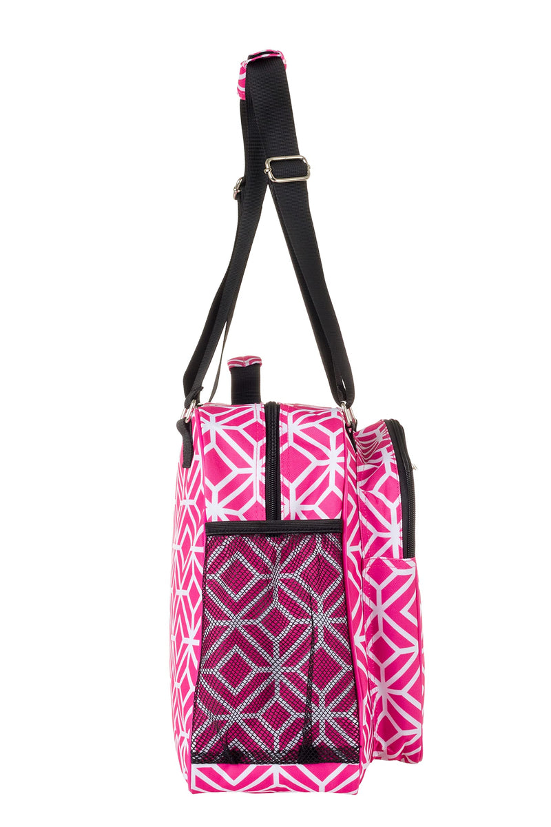 Thorza Pickleball Bag for Women with Paddle Holder, Mesh Side Pocket, Large Inner Storage, Carry Handle, and Adjustable Shoulder Strap, Sports Equipment for Amateurs and Pros, Pink - BeesActive Australia
