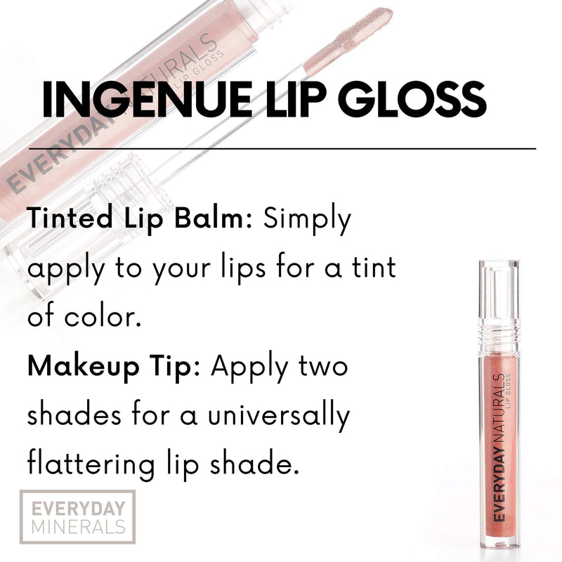 Everyday Minerals | Ingenue Lip Gloss | Natural Mineral Makeup Lip Gloss | High Shine | 100% Vegan | - BeesActive Australia