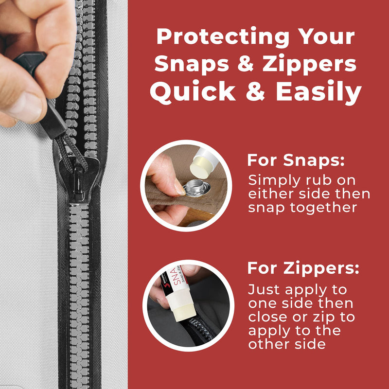 Shurhold - Snap Stick, Zipper Lubricant, Lubricates Boating Accessories, Quick to Apply Tube, 0.45oz, Clear (251) - BeesActive Australia