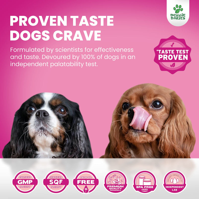 Doggie Dailies Skin & Coat Supplement + Antioxidant Support, 225 Soft Chews, Salmon Oil for Dogs Skin and Coat with Collagen, Omega 3, Krill Oil, Biotin, & Coconut Oil for Dogs - BeesActive Australia