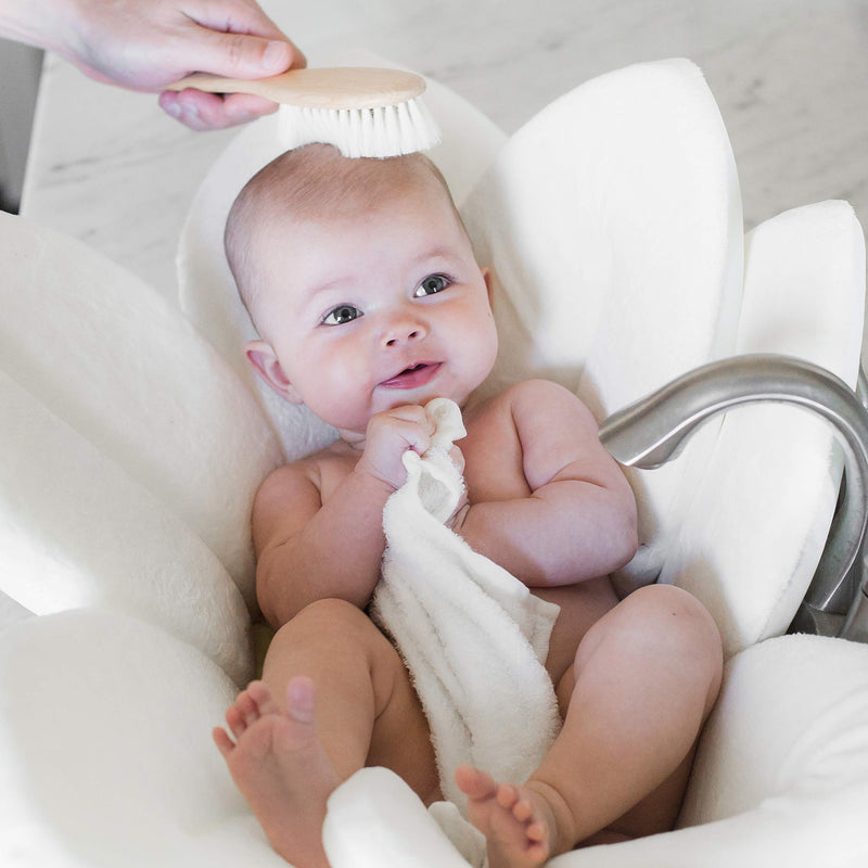 Natemia Quality Wooden Baby Hair Brush for Newborns & Toddlers | Natural Soft Goat Bristles | Ideal for Cradle Cap | Perfect Baby Registry Gift - BeesActive Australia