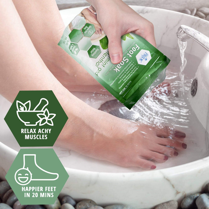 Medpride Epsom Foot Bath Salts For Soaking With Spearmint & Menthol Essential Oils- Pain Relief Foot Soak -Home Spa Body Care For Sore Feet – Natural Softening & Relaxing, Soothing & Restoring- 19.2oz - BeesActive Australia