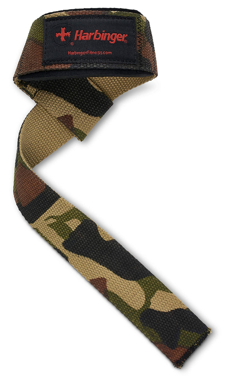 Harbinger Padded Cotton Lifting Straps with NeoTek Cushioned Wrist (Pair) Camo - BeesActive Australia