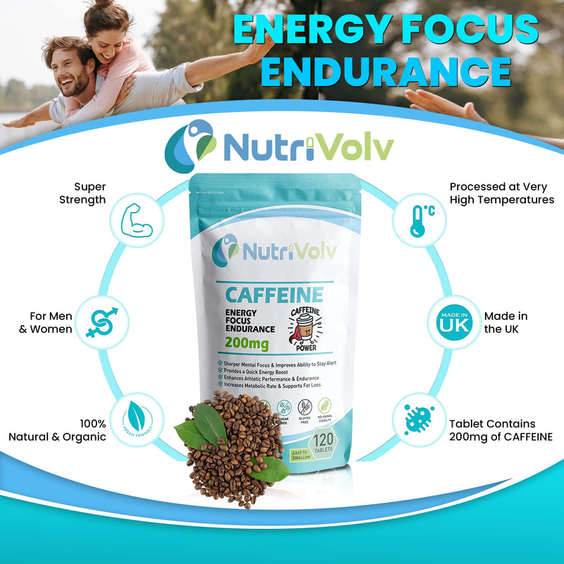 Caffeine 200mg Tablets For Energy Boost, Mental Focus, Alertness, Weight Loss & Increase Workout Performance | Vegan - BeesActive Australia