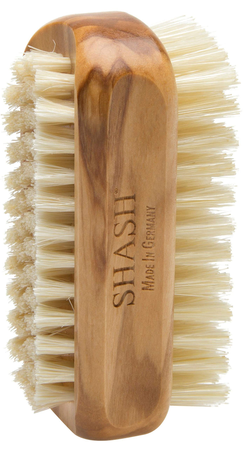 Made in Germany Since 1920 SHASH Natural 100% Natural Boar Bristle Nail Brush - Gently Removes Dirt and Grime for Clean Hands - Exfoliates Skin for Soft, Smooth Texture, Wood (Olive) - BeesActive Australia