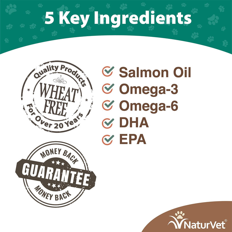 NaturVet Omega-Gold Plus Salmon Oil Skin and Coat Supplement for Dogs and Cats, Soft Chews, Made in the USA 180 Soft Chews - BeesActive Australia