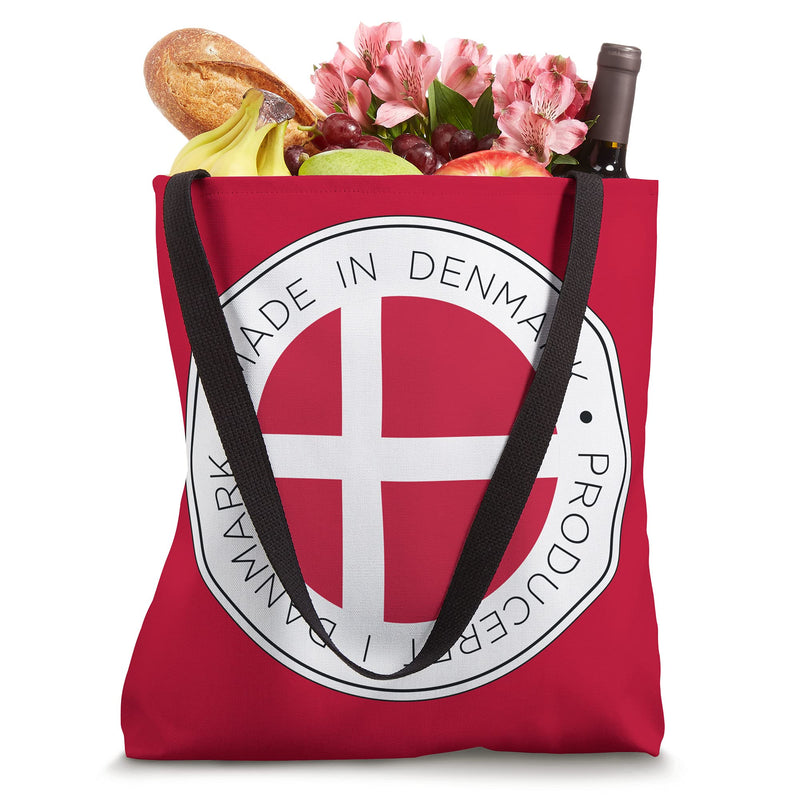 Made In Denmark Flag Red Tote Bag 16 inches - BeesActive Australia