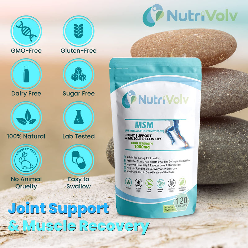 MSM 1000mg (Methylsulphonylmethane) Important Source of Organic Sulfur | Joint Support, Muscle Recovery & hair growth | 120 Capsules - BeesActive Australia