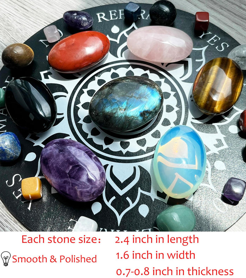 XIANNVXI 2.4" Large Black Obsidian Crystal Stone Polished Palm Healing Gemstone 0.7" Thick Pocket Worry Stone Crystal for Massage Reiki Stress Relief Balancing Meditation Accessories C - Obsidian - BeesActive Australia