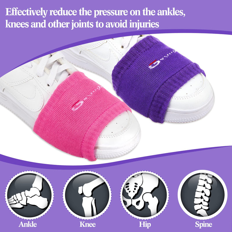 Geyoga 2 Pairs Pack Over Sneaker Dance Socks Rose Red Purple Shoe Socks Dance Shoe Covers Shoe Sliders for Dancing Dance Socks for Smooth Floors Women Men Dancers Exercise - BeesActive Australia