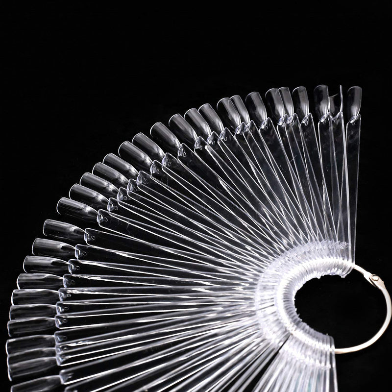 4 Set Total 200 Tips Clear Nail Display Board Sticks Nail Art Supplies Display Board for Nail Art Polish Display and Home DIY, Transparent - BeesActive Australia