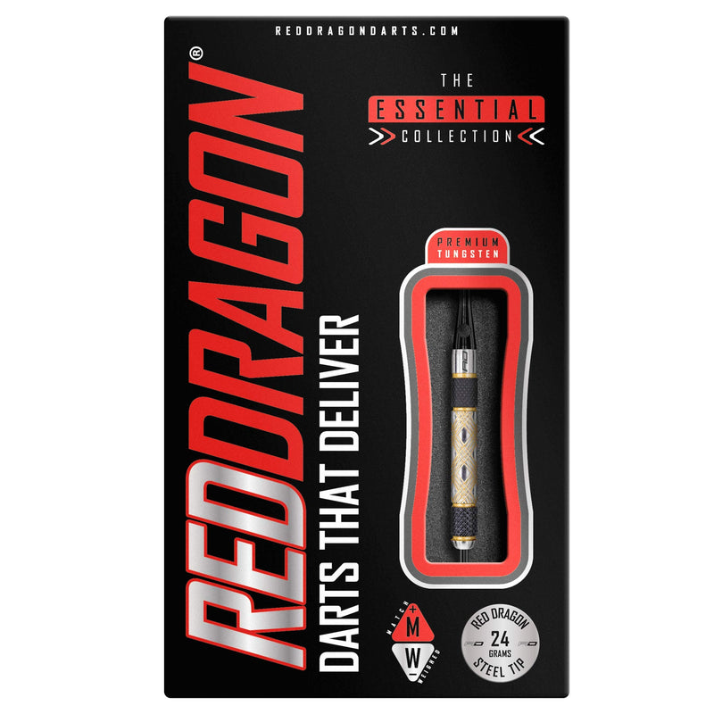 [AUSTRALIA] - Red Dragon Golden Eye 1: 24 Gram Tungsten Steeltip Darts Set with Flights and Stems 