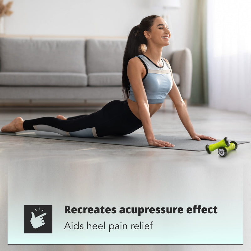 H&S Foot Massage Roller Muscle Roller Stick Wrists and Forearms Exercise Roller Massager for Plantar Fasciitis - Black - BeesActive Australia