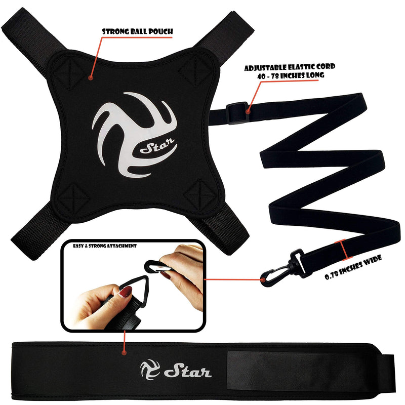 Volleyball Training Equipment Aid - Practice Your Serving, Setting & Spiking with Ease, Great Solo Serve & Spike Trainer for Beginners & Pro, Perfect Volleyball Gift, Choose The Right Bundle for You Black&White Volleyball Training Kit - BeesActive Australia