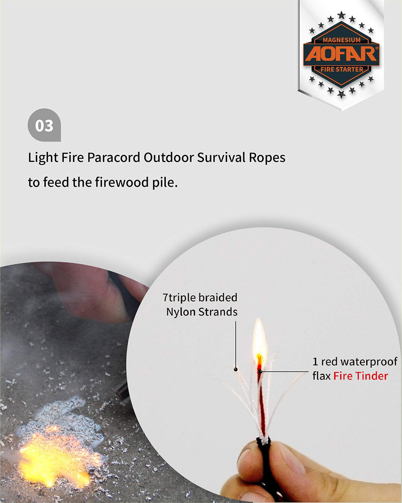 AOFAR Magnesium Fire Starter AF-374 (2-Pack) Waterproof Fire Steel Pouch for Camping, Hiking, Hunting, Backpacking,Outdoor Survival fire Striker kit - BeesActive Australia