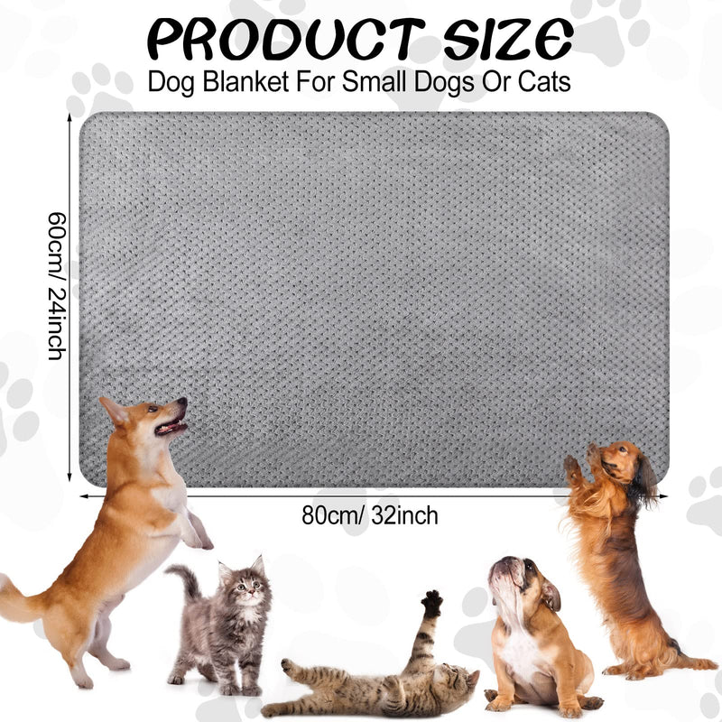 2 Pieces Dog Blanket Flannel Double Layer Pet Blanket Soft and Warm Fleece Blankets for Pets Puppy Kitten, Fluffy Cozy Cat Throw Blanket for Couch Bed Sofa Travel Camping, Gray 24 x 32 Inch - BeesActive Australia