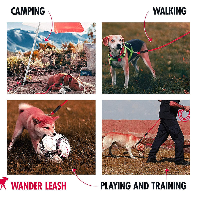 Tuff Pupper Heavy Duty 30 Foot Long Rope Leash for Dogs | Dog Recall Training Leash | High Visibility Strong Climbing Rope Leash | Hand or Waist Worn | Stainless Steel 360° Clips for Tangle Free Use Epic Black - BeesActive Australia