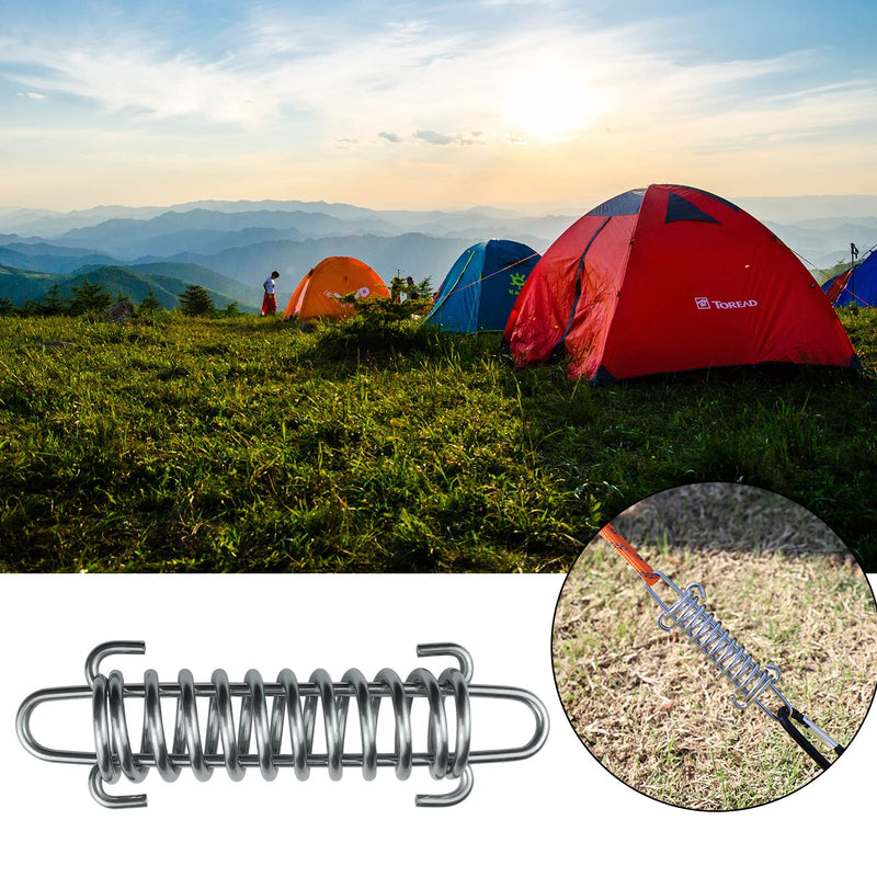 SUUJI Dog Leash Shock Absorbing Spring - 4 Pcs 304 Stainless Steel Dog Cable Tie Out Buffer Spring for Dog Run Or Training,Heavy Duty Tent Rope Fixed Buckle Tensioner for Outdoor Hiking Camping - BeesActive Australia