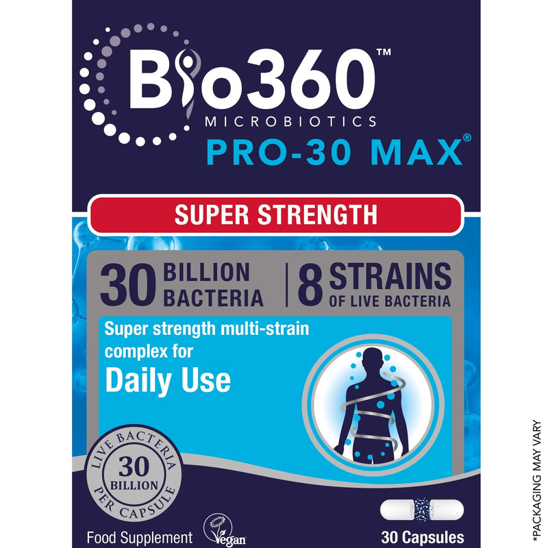 Natures Aid Bio360 Pro-30 MAX (30 Billion Bacteria), from Natures Aid, 30 Capsules Bio360 Pro-30 MAX 30 Capsules - BeesActive Australia