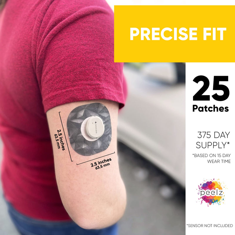 Peelz Dexcom G7 Adhesive Patches 25 Pack - US-Made Waterproof CGM Sensor Patches for 14+ Days - Sensitive Skin Diabetic Patches for Glucose Monitor - Dexcom Stickers - (Tie-dye) TIE-DIE - BeesActive Australia