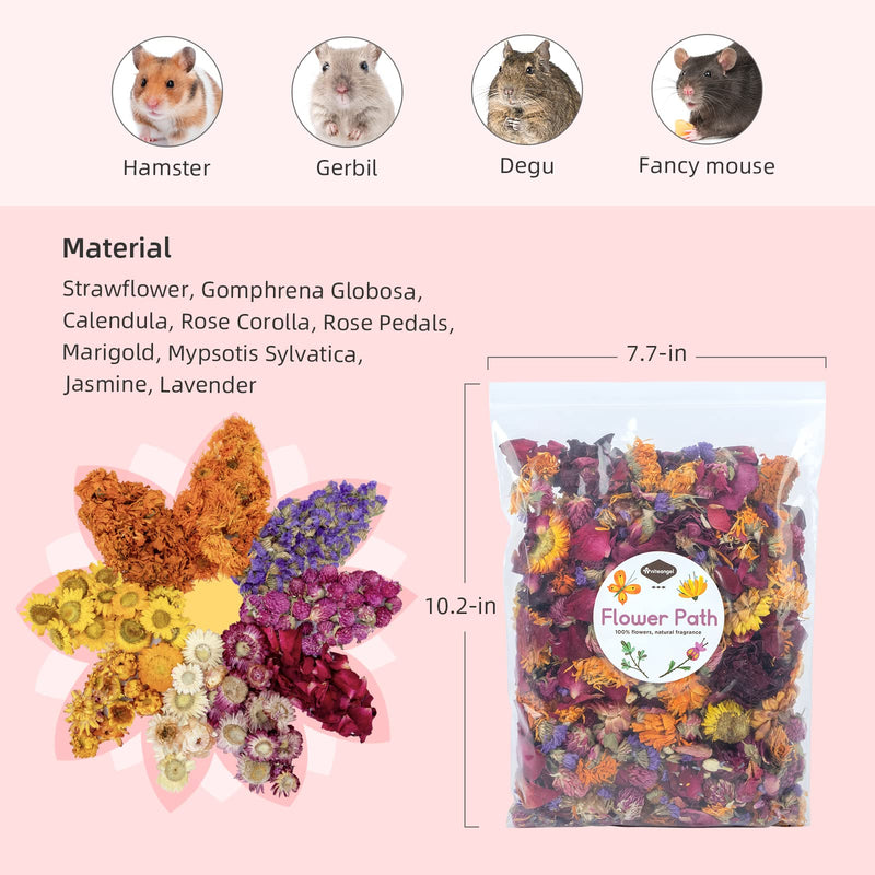 Niteangel Natural & Soft Hamster Bedding Mate Small Animal Habitat Decor for Syrian Dwarf Hamsters Gerbils Mice Degus Bunny or Other Small-Sized Pet Flowers Scent Path - BeesActive Australia