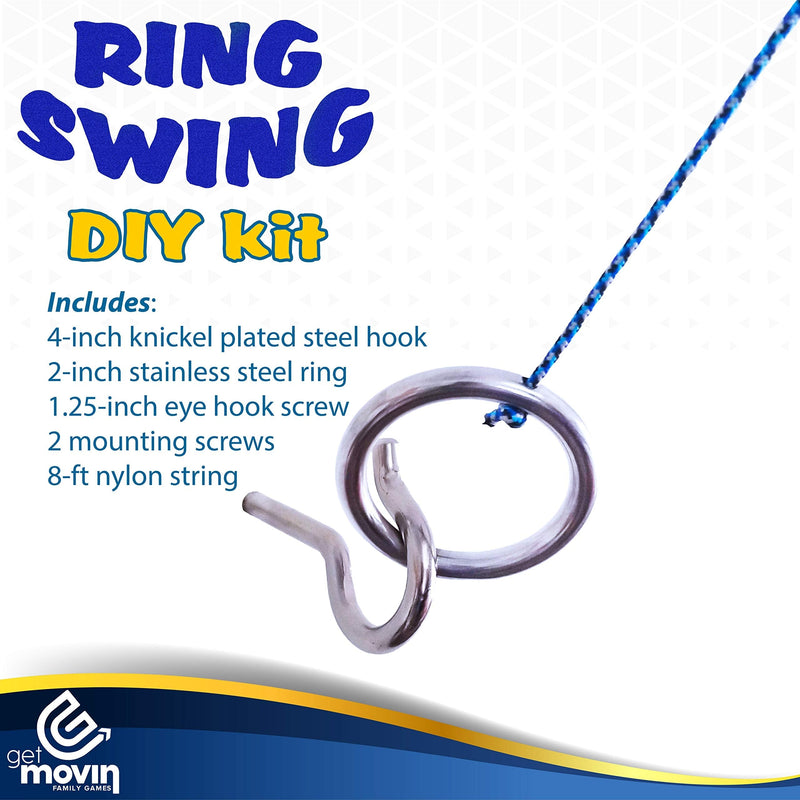 Hook and Ring Swing DIY Kit Stainless Steel Hardware and Nylon String Ring Toss Game Indoor – Outdoor for Endless Hours of Fun! GetMovin’ Sports - BeesActive Australia