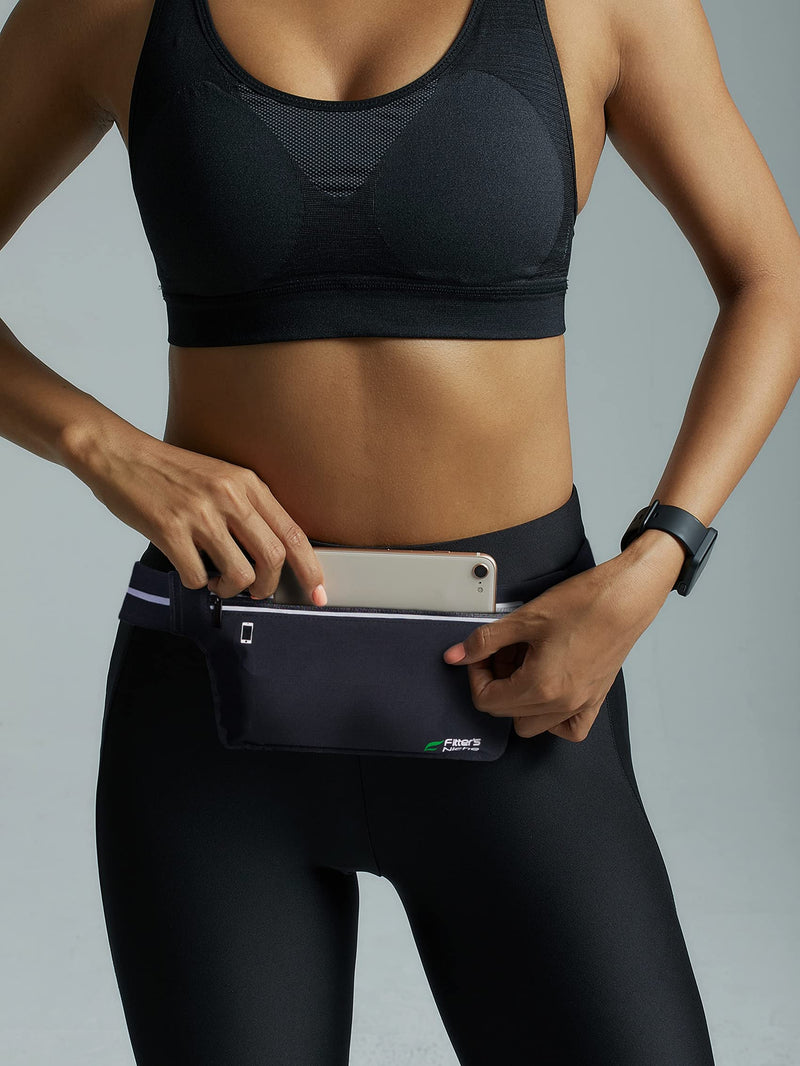 Ultra Slim Running Belt Fanny Pack, Water Resistant Fashion Sports Waist Bag, Reflective Adjustable Elastic Belt, Holds Phones up to 6.7inch, Men Women Indoor Outdoor Sports Workouts Gym Exercises - BeesActive Australia
