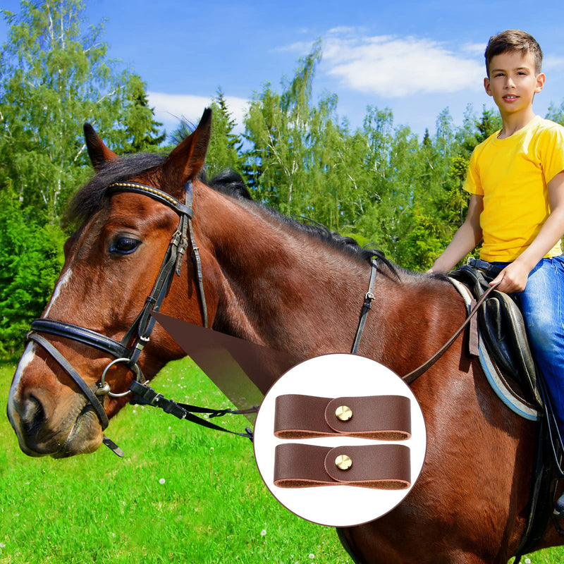 6 Pcs Leather Halter Replacement Leather Breakaway Strap for Horses, Brown - BeesActive Australia