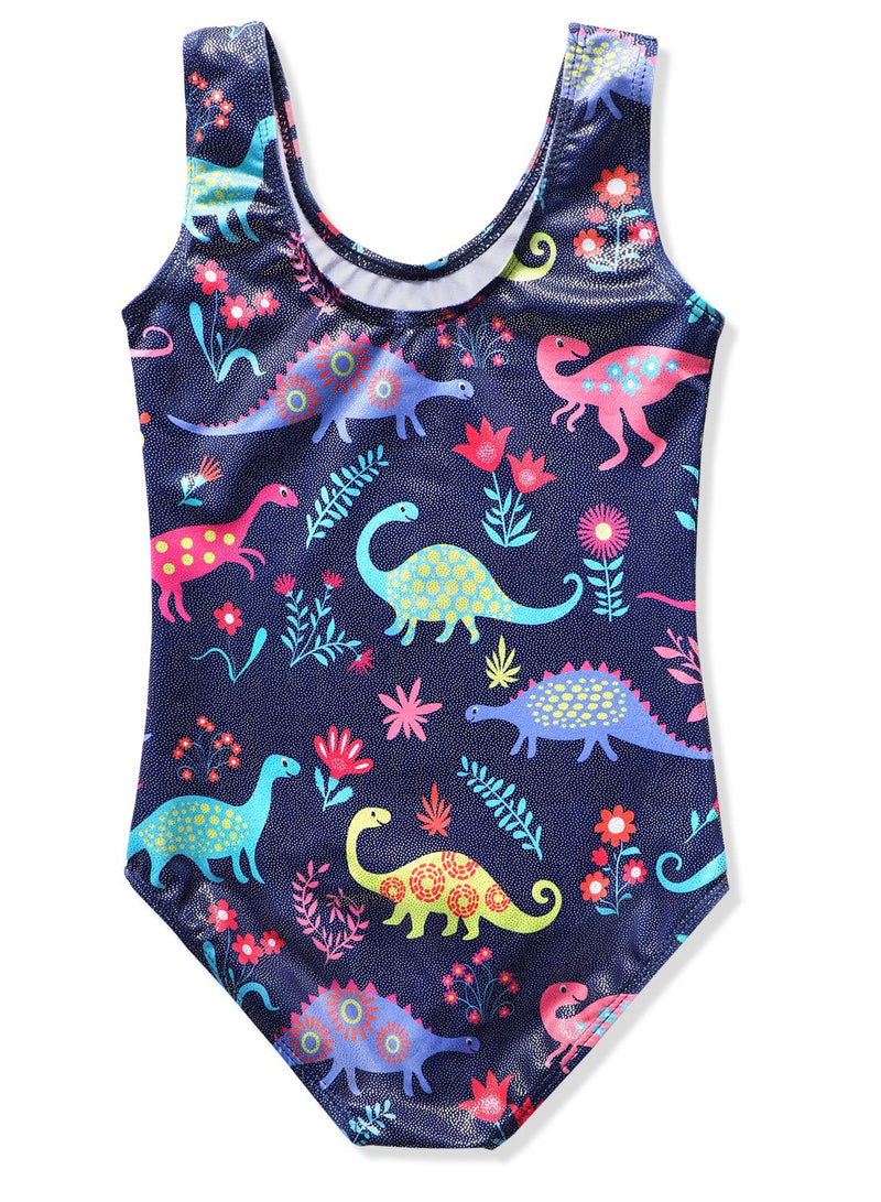 Gymnastics Leotards for Girls Unicorn Pink Purple Sparkly Dancewear Activewear Quick Dry 2-3T A Blue Dinosaur - BeesActive Australia