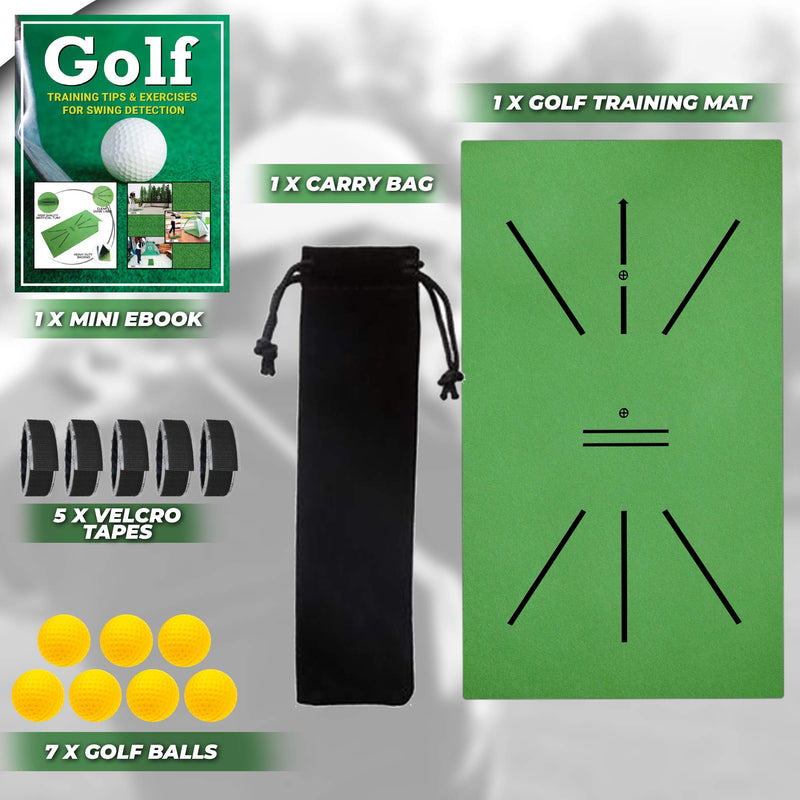 Golf Putting Training Mat, Indoor and Outdoor Golf Aid for Swing Detection Batting, Portable Non-Slip Golf Rug Velvet Turf Mat, The Perfect Golf Gift, Easy Swing Detection Alignment Training Aid - BeesActive Australia