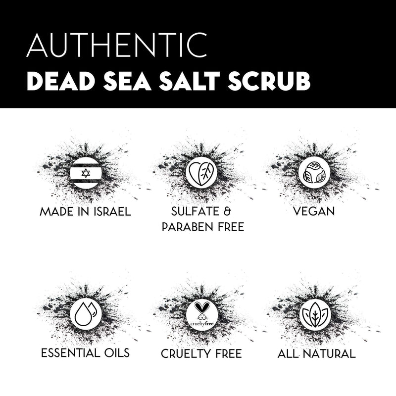 O Naturals Mens Exfoliating Activated Charcoal Dead Sea Salt Scrub, for Face Body & Foot. Anti-Aging Mens Skin Care Routine. Blackhead & Helps Acne Pore Minimizer Ultra Hydrating Organic Oils 18oz - BeesActive Australia