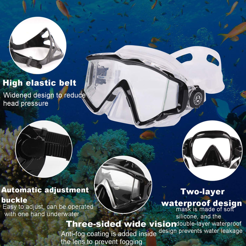 AQUA A DIVE SPORTS Scuba Snorkeling Dive Mask for Scuba Diving Snorkeling Free Diving 180°View - BeesActive Australia
