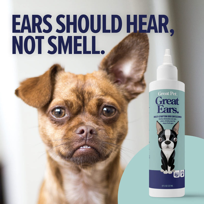 Great Pets - Dog & Cat Ear Cleaner - Advanced Ear Cleaning Solution for Dogs & Cats (8oz Bottle), Cat & Dog Ear Wash Rinse, Ear Wash Cleanser - Cleans Wax, Removes Irritation, Itching and Infection - BeesActive Australia