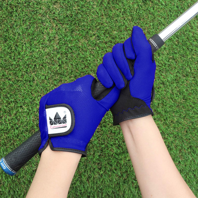 Craftsman Golf 1-Pair Mesh Golf Glove for Kids, Boy, Girl Blue Red Small - BeesActive Australia