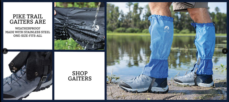 Pike Trail Leg Gaiters – Waterproof and Adjustable Snow Boot Gaiters for Hiking, Walking, Hunting, Mountain Climbing and Snowshoeing Black - BeesActive Australia