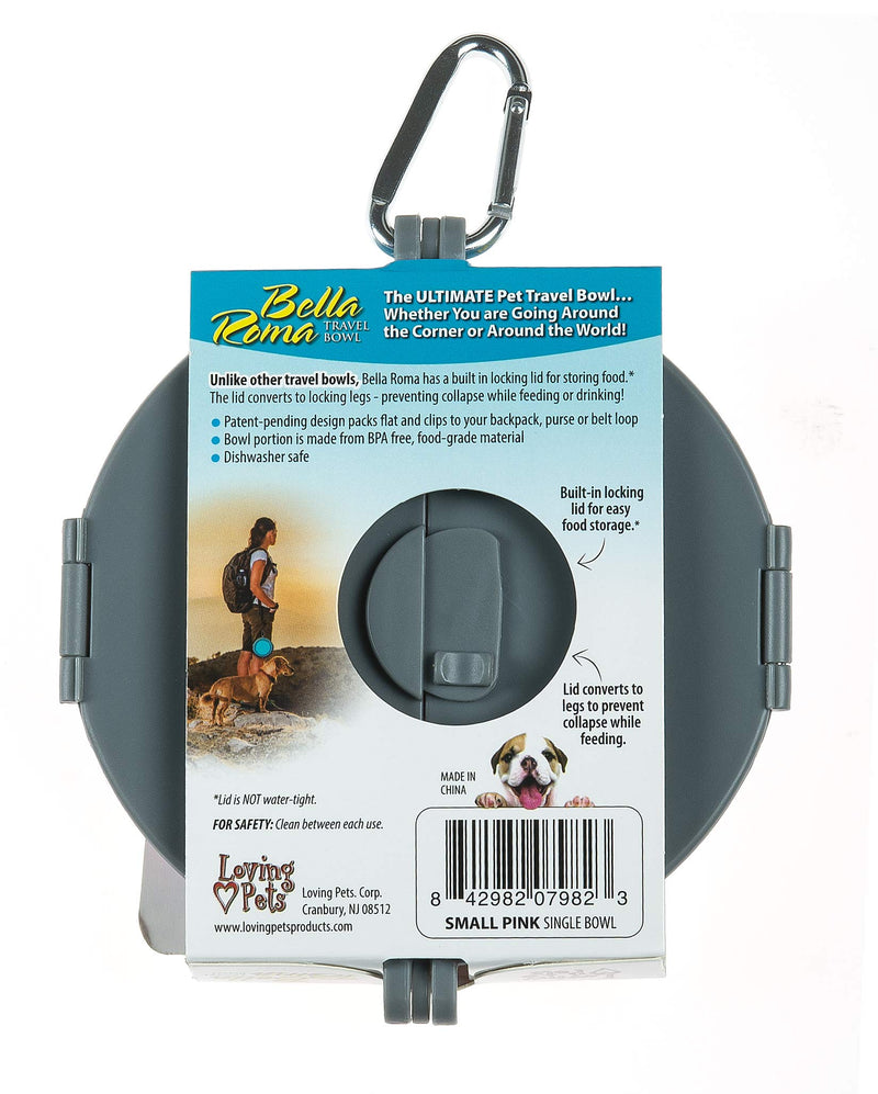 Loving Pets Bella Roma Travel Bowl for Dogs Small Travel Bowl Pink - BeesActive Australia