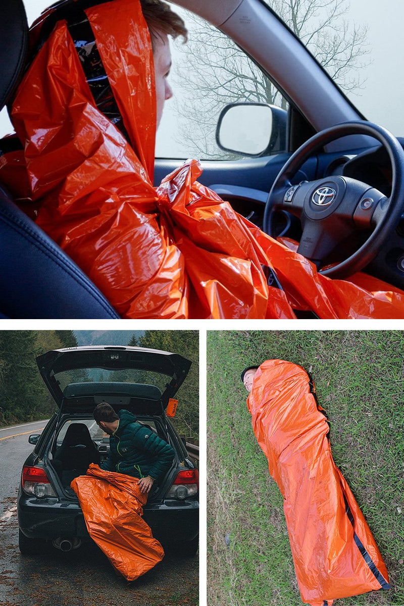 Zmoon Emergency Sleeping Bag 2 Pack Lightweight Survival Sleeping Bags Thermal Bivy Sack Portable Emergency Blanket Survival Gear for Camping, Hiking, Outdoor, Activities - BeesActive Australia