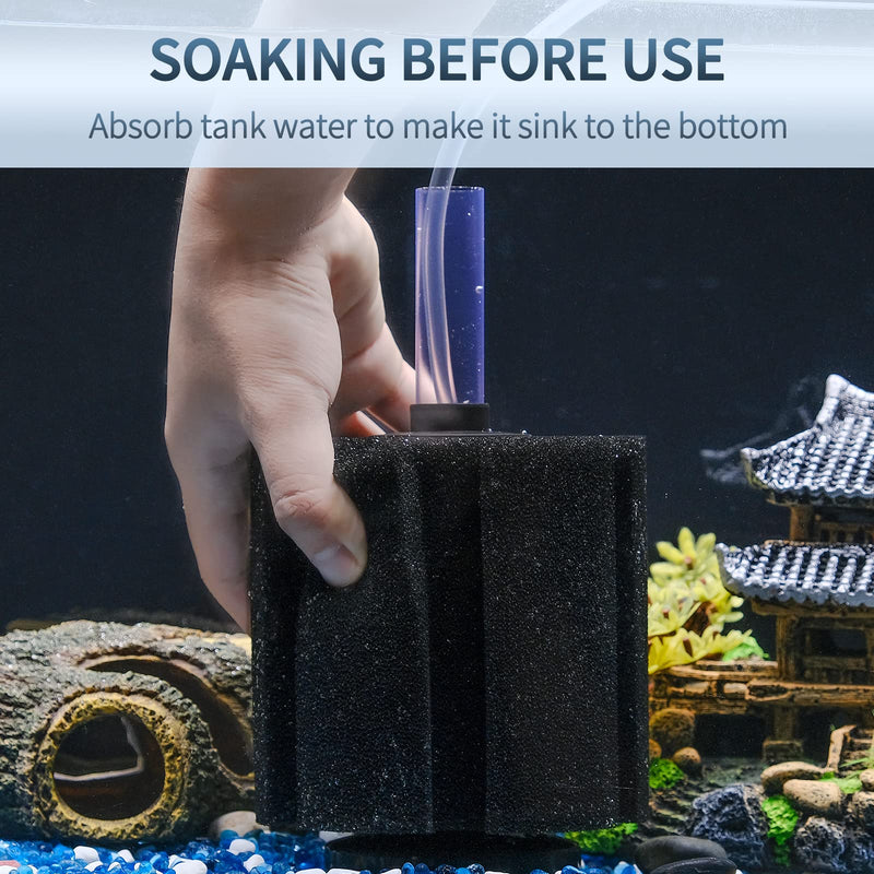 Pawfly Aquarium Nano Bio Sponge Filter Quiet Betta Fry Shrimp and Small Fish Foam Filter for Fish Tank up to 5-220 Gallon Up to 60Gal - BeesActive Australia