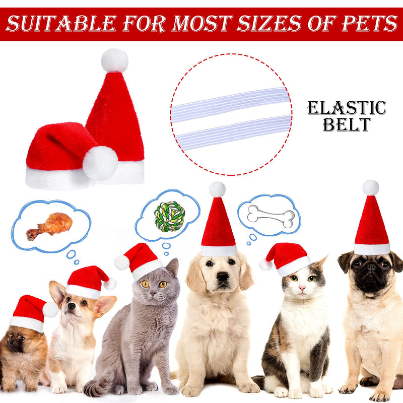12 Pieces Dog Santa Hat PET Christmas Hat Soft Plush Cat Hat Pet Costumes for Small Dog Cat Puppy Christmas Supplies - BeesActive Australia