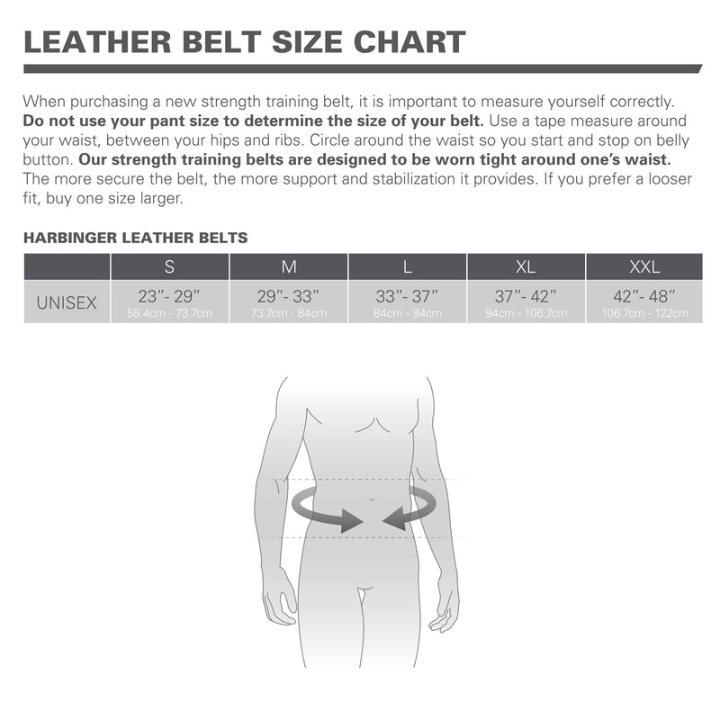 Harbinger Padded Leather Contoured Weightlifting Belt with Suede Lining and Steel Roller Buckle Small (Fits 23 - 29 Inches) 6-Inch - BeesActive Australia