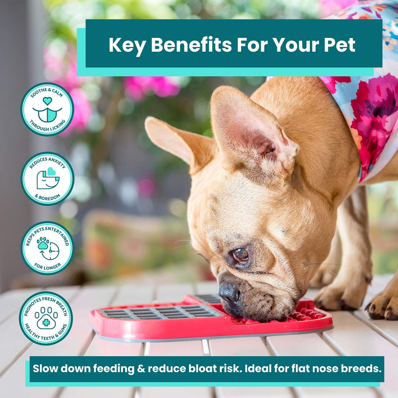 Lickimat Slomo, Dog Slow Feeders Lick Mat, Boredom Anxiety Reducer; Perfect for Food, Treats, Yogurt, or Peanut Butter. [Fun Alternative to a Slow Feed Dog Bowl] Available in a Variety of Colors Turquoise - BeesActive Australia