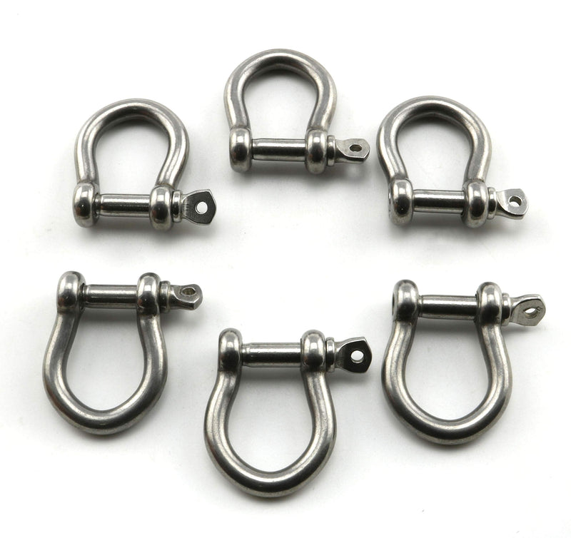 Heyous 6pcs 1/5 Inch 5mm Screw Pin Anchor Shackle Stainless Steel Heavy Duty Bow Shape Load Clamp for Chains Wirerope Lifting Paracord Outdoor Camping Survival Rope Bracelets - BeesActive Australia