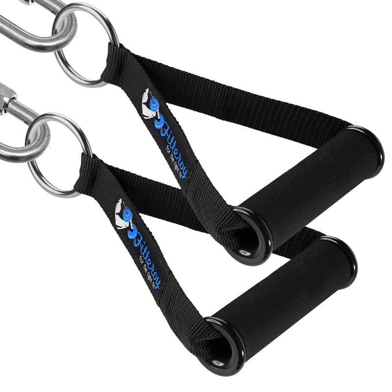 Fitteroy Cable Machine Attachments Handles and Ankle Strap Set - Gym and Home Gym Accessories 2 Handles/2 Ankle Straps - BeesActive Australia