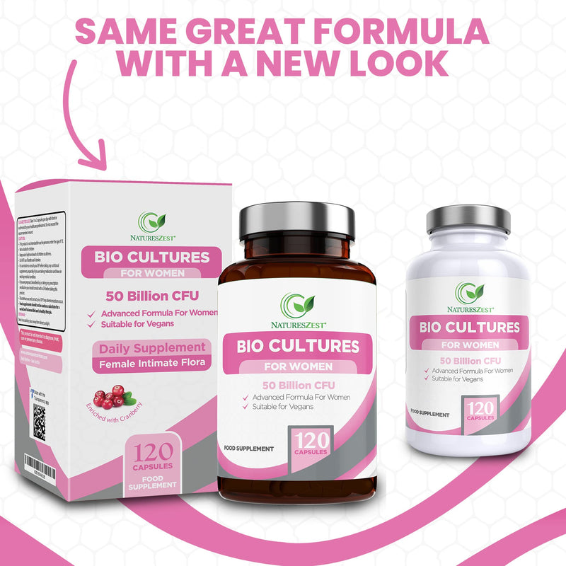 Probiotics for Women - 50 Billion CFU with Prebiotics and Cranberry � 120 Vegan Caps � Women�s Probiotic Supplement with Lactobacillus Reuteri and Acidophilus Probiotic, UK Made � Packaging May Vary - BeesActive Australia